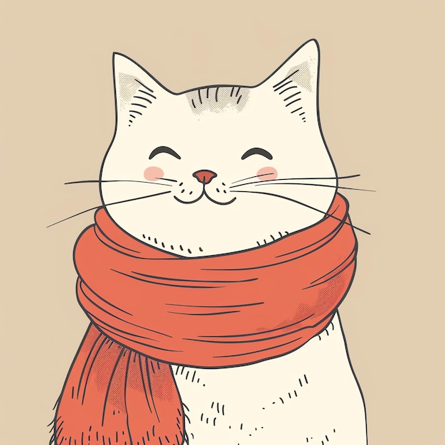 Cat with a scarf