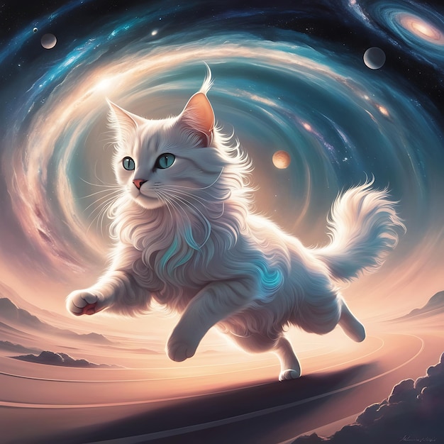 Photo a cat with a star in the sky