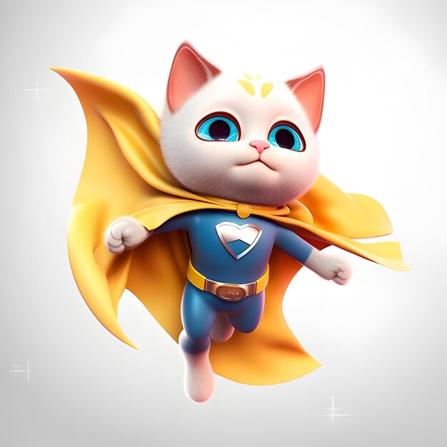 Photo cat with superhero cape animated