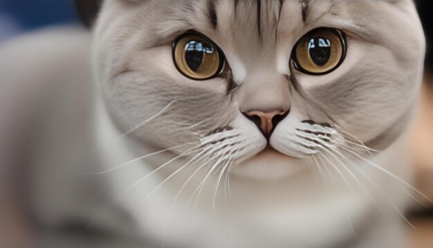 a cat with a white face and brown eyes