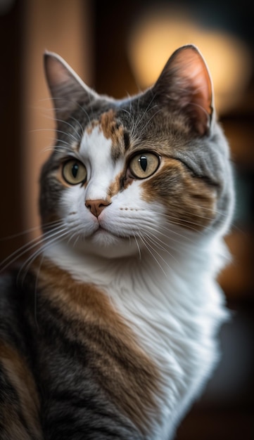 A cat with a white nose and a brown nose.