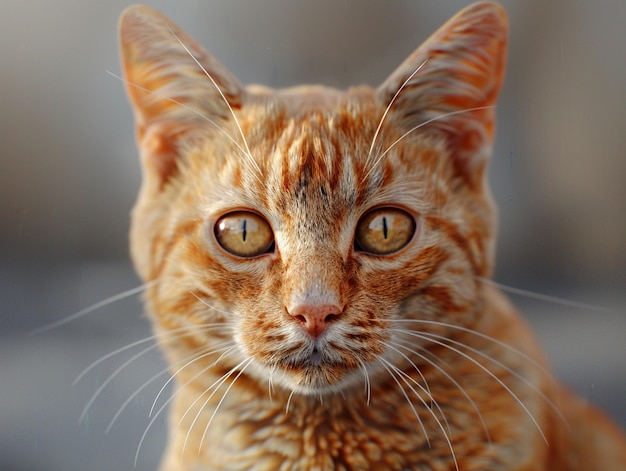 Photo a cat with a yellow eyes and a red stripe on its face