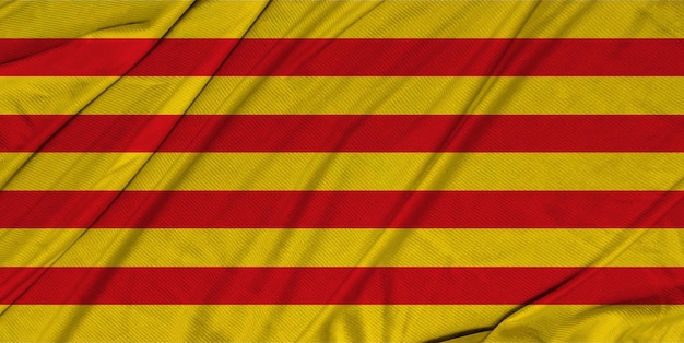 Catalunya 3d textured waving flag