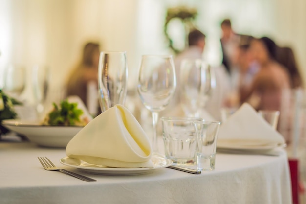 Catering service restaurant table with food huge amount of food on the table plates of food dinner