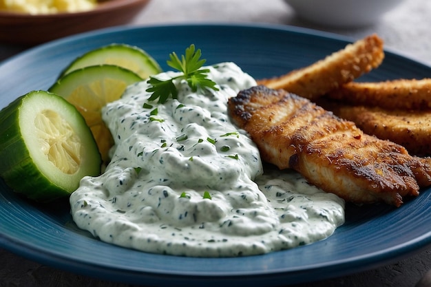 Catfish Fillets with Cucumber Yogurt Dip