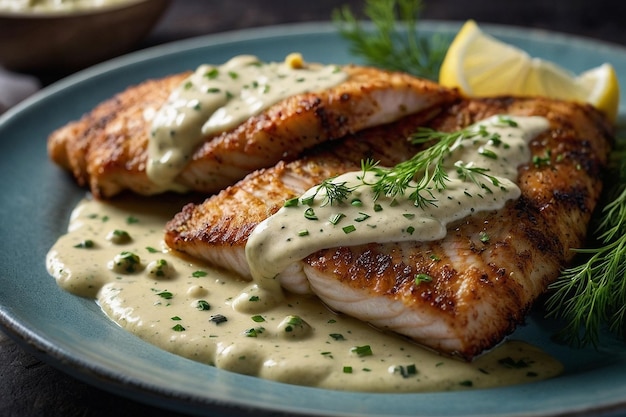 Catfish Fillets with Lemon Dill Sauce