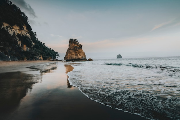 Cathedral Cove in sunset, New Zealand