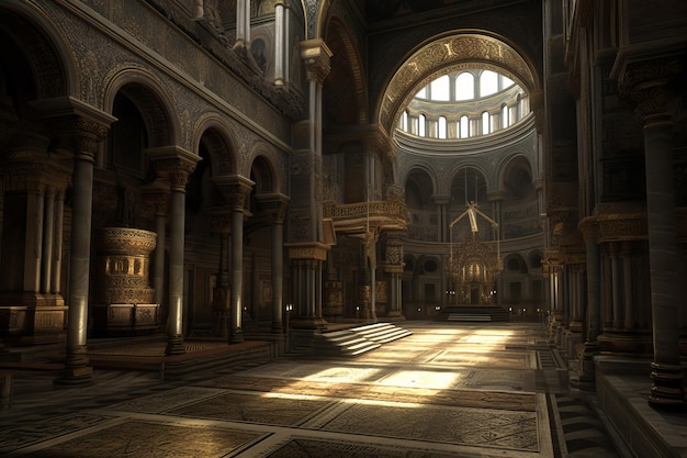 Cathedral interior old Generate Ai