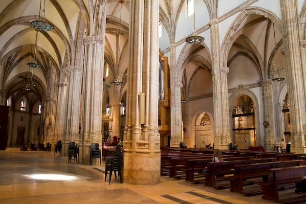 Cathedral nave, a space with Gothic-style columns