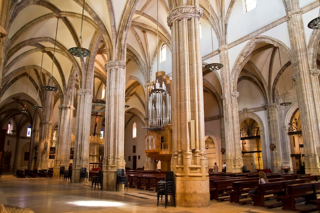 Cathedral nave, a space with Gothic-style columns