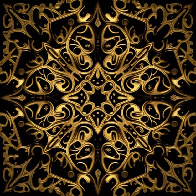 Photo cathedral pattern gold and black