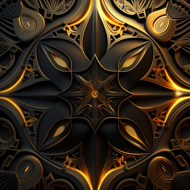 cathedral pattern gold and black