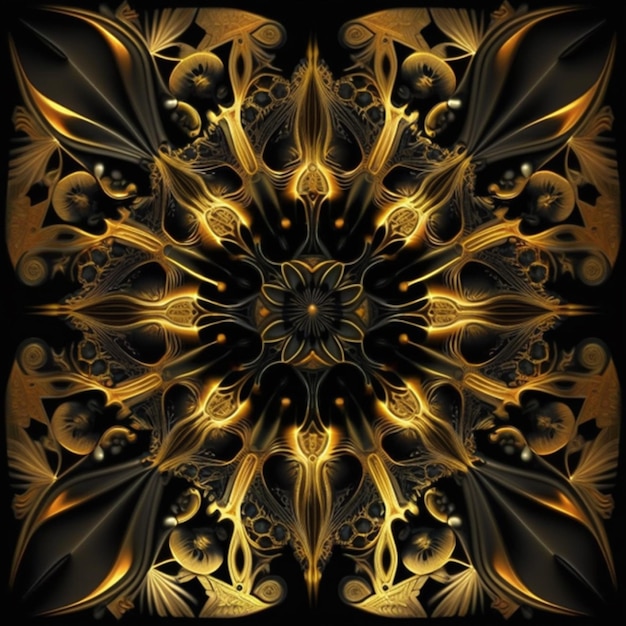 cathedral pattern gold and black