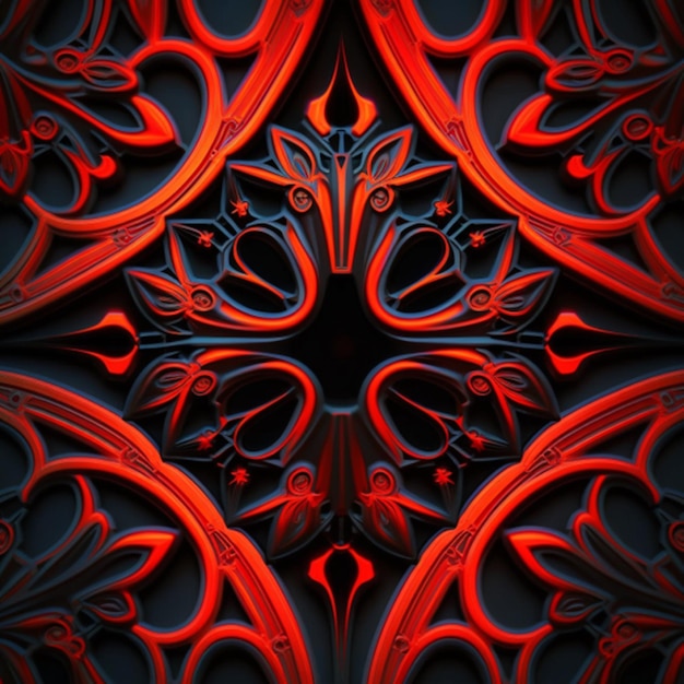 cathedral pattern, red and black colors