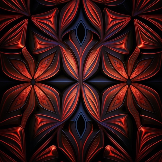 cathedral pattern, red and black colors