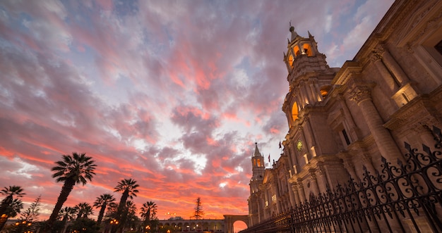 Cathedral with stunning sky at dusk