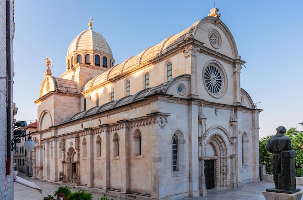 Catholic Cathedral in Sibenik city Croatia cityscape