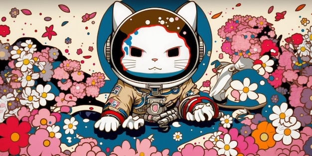 Catjitsu in a futuristic space suit.