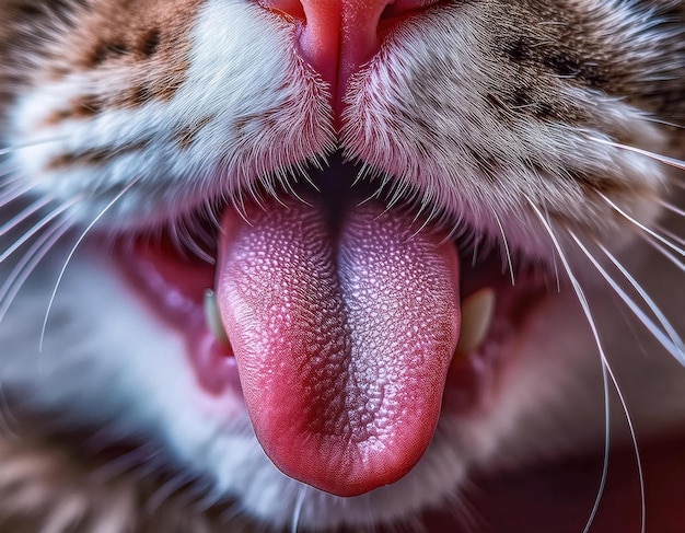 Photo cats tongue closeup a detailed look at the spiky surface