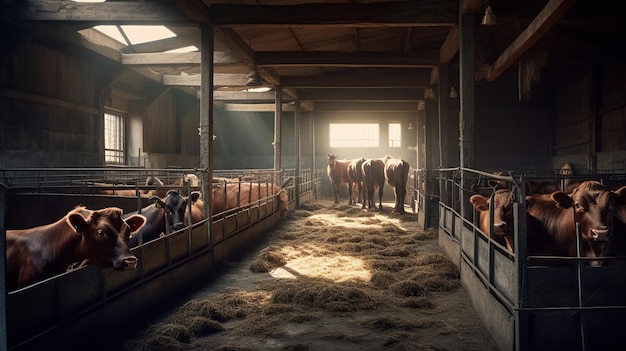 Cattle reproduction and calves being kept inside the box separately generated ai image