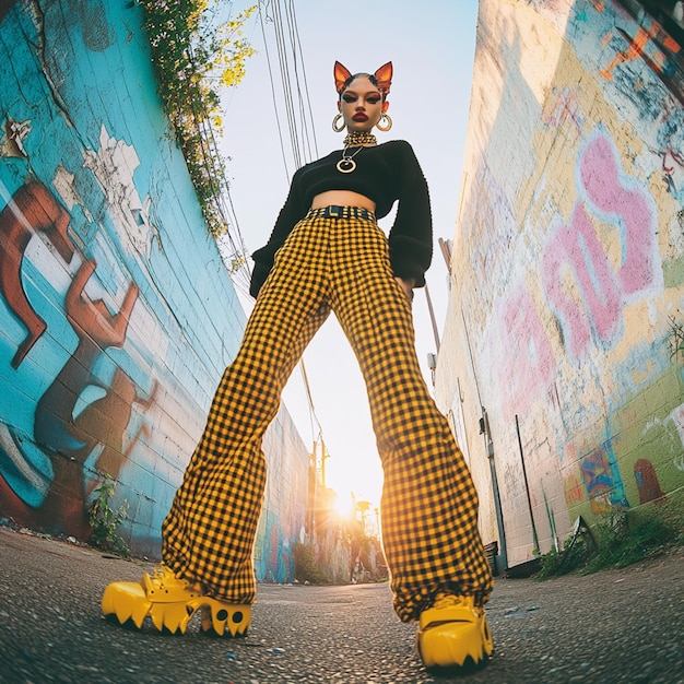 Catwalk Couture Trendy Street Style with a FashionForward Feline