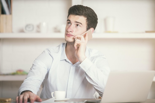 Caucasian guy on phone