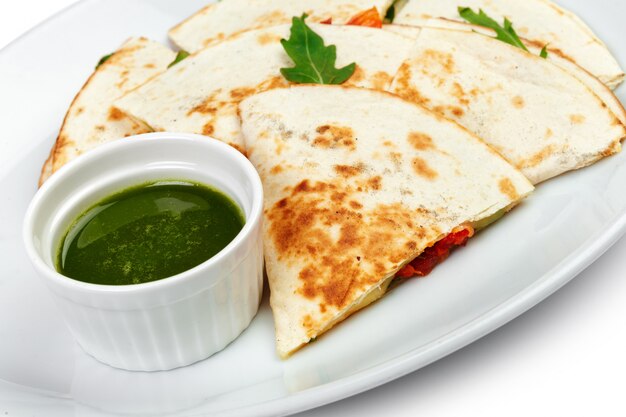 Caucasian lavash bread with sauce