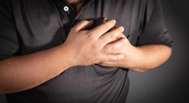 Caucasian man having chest pain Heart attack