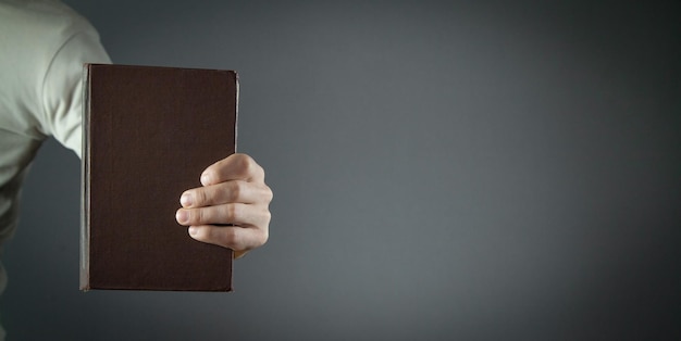 Caucasian man holding bible Religion