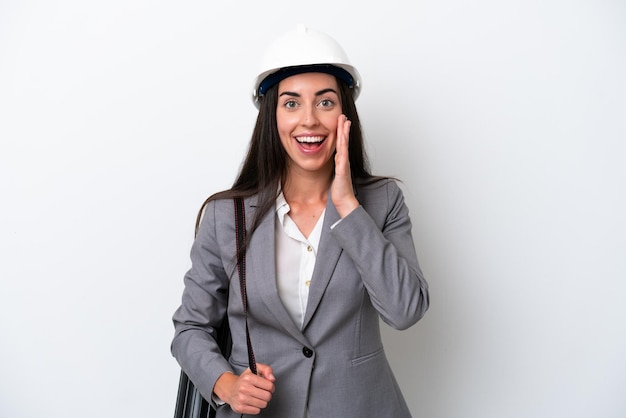 caucasian woman over isolated background