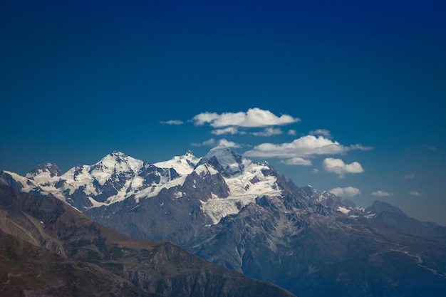 The Caucasus mountains in Georgia country Beautiful mountain landscape Svaneti Nature and Mountain background