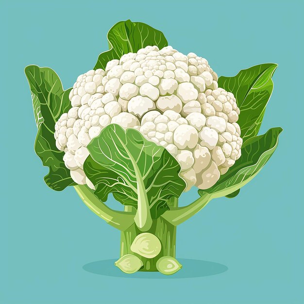 Photo cauliflower icon on flat color background