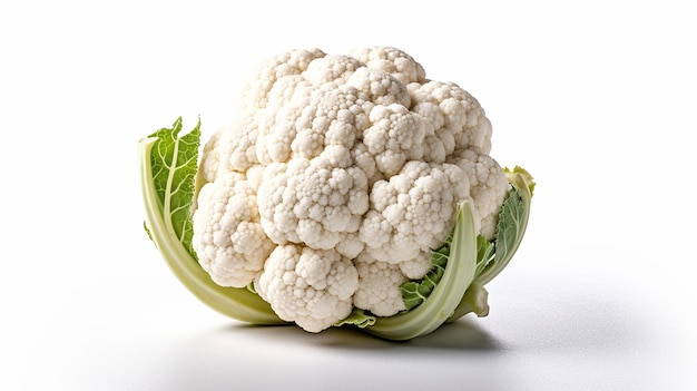 Cauliflower photo simplistic fresh vegetable organic white background Ai generated art