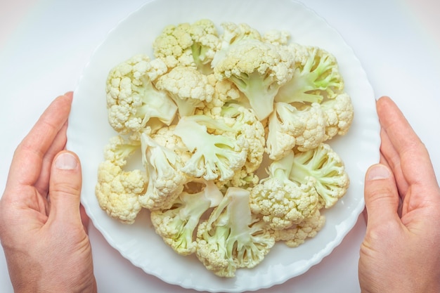 Photo cauliflower in a plate