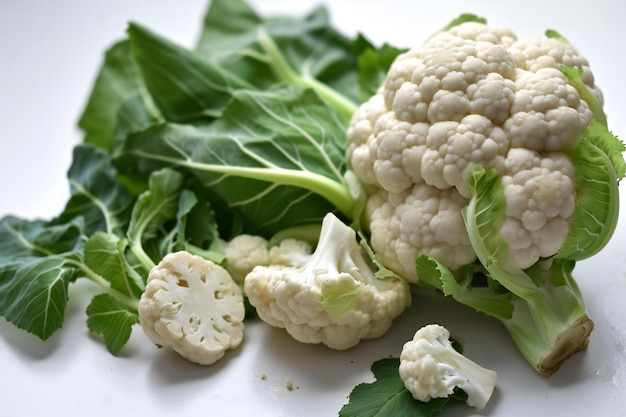 Cauliflower on a white background