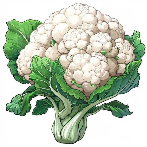 Photo a cauliflower with white backgroundt