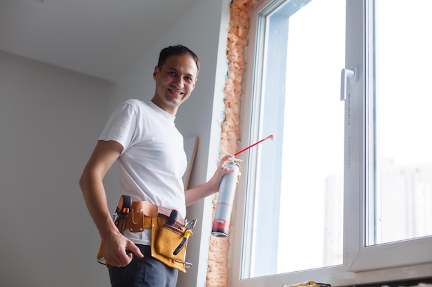 Caulking a new window frame