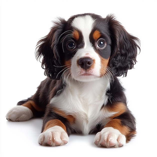 A Cavalier King Charles Spaniel Puppy Lying background