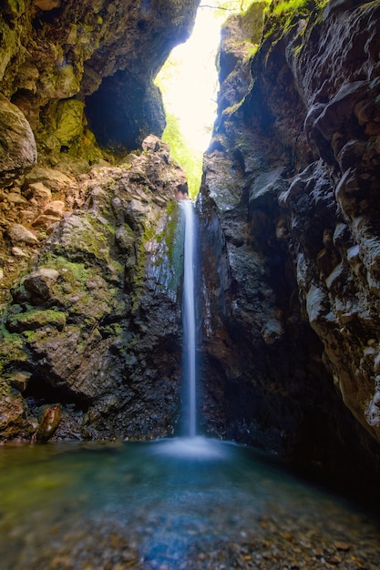 Cave of the partisans in the taleggio valley Brembana Bergamo Italy