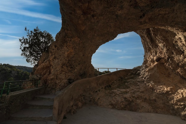 cavern with windows