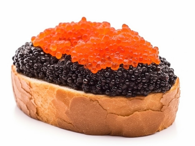 Caviar sandwich red and black caviar