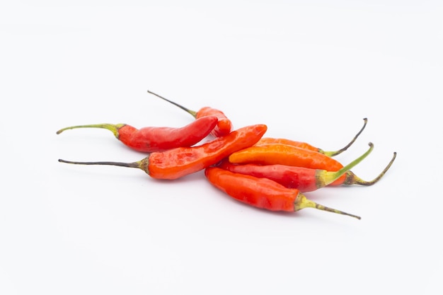 Cayenne pepper vegetables on a white background