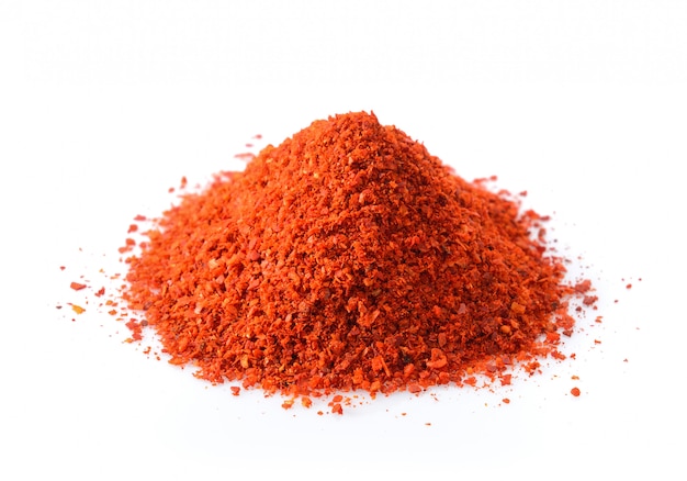 Cayenne pepper on white 