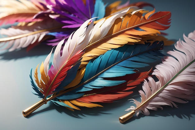 Photo a ccolorfull feather illustration