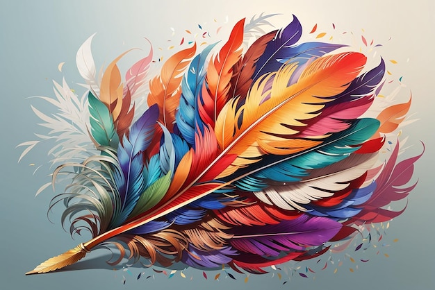 Photo a ccolorfull feather illustration