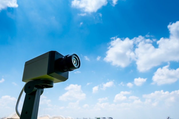 CCTV camera outdoor with sky and cloud