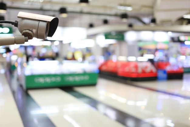 CCTV tool in Shopping mall Equipment for security systems and have copy space for design.