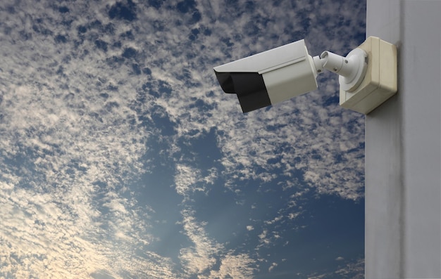 CCTV tool on twilight sky background