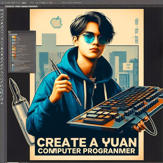 a cd cover with a man wearing glasses and a blue jacket