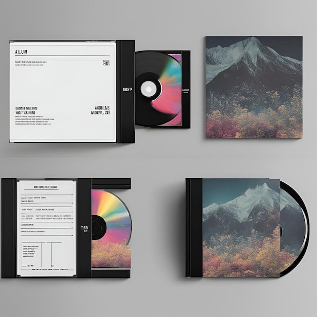 Photo cd packaging mockup